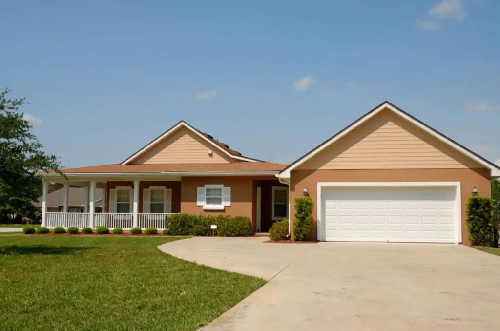 Suburb house with green lawn