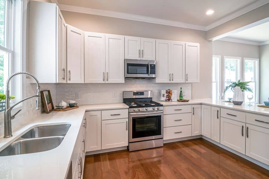 White Timberlake kitchen cabinets