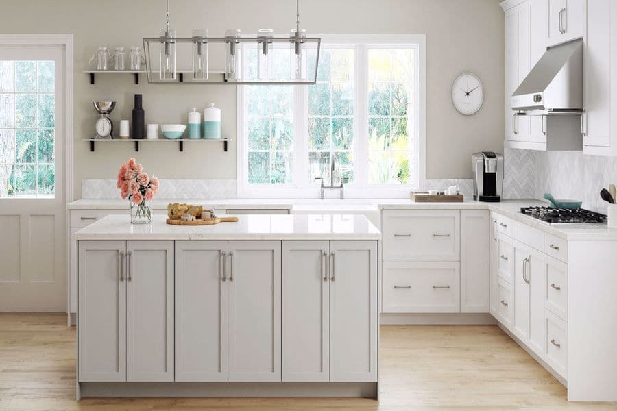 Bellmont kitchen cabinets in white