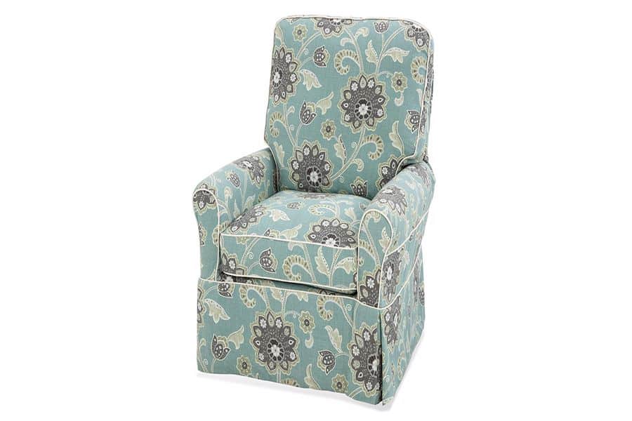 Green printed arm chair