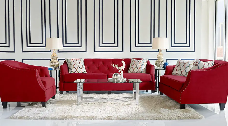 Red Sofia Vergara sofa set