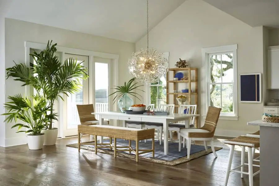 Wooden dining room table and chairs