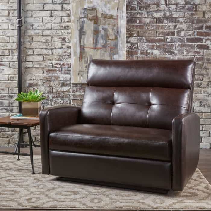 Pier 1 browl leather reclining loveseat