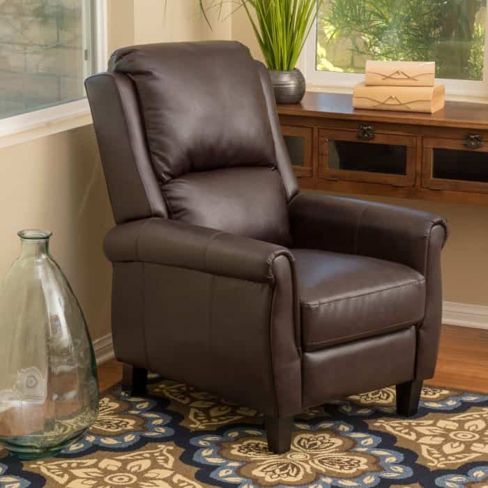 Pier 1 brown polyurethane leather recliner