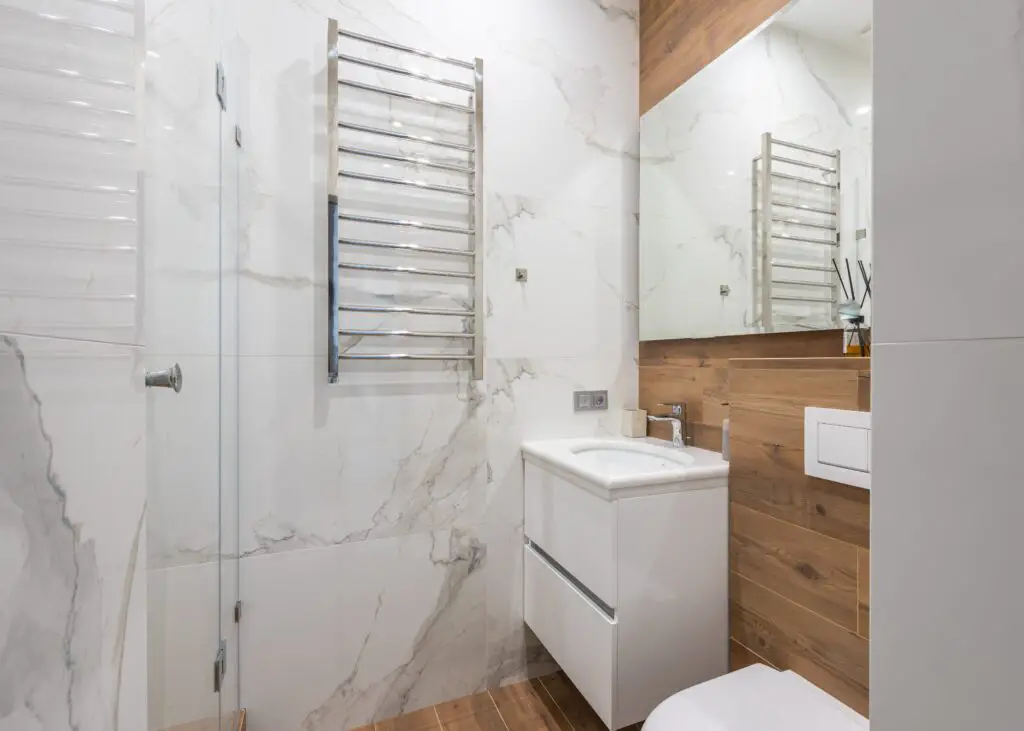 Bathroom with a cabinets under the sink