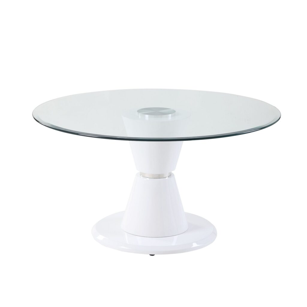 Pier 1 Glass Top Round Dining Table with Pedestal Base