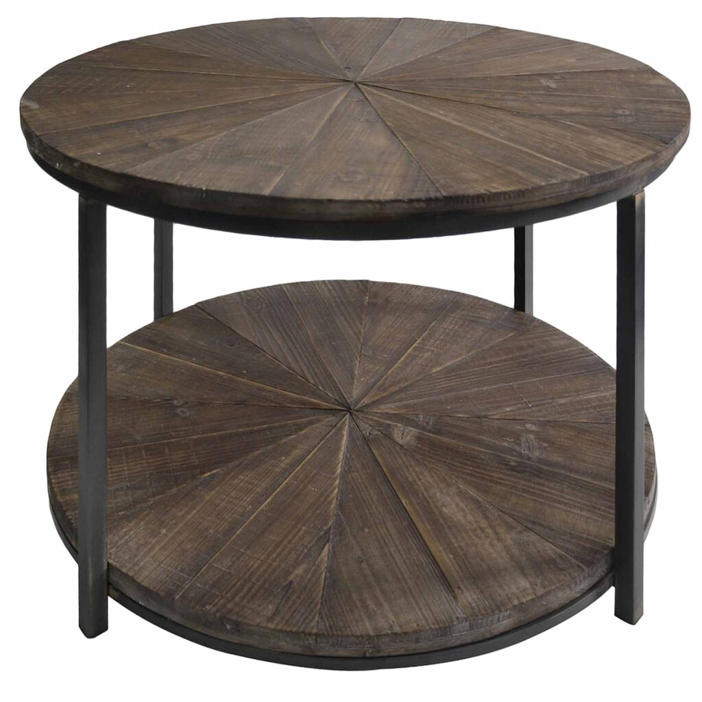 Pier 1 Laurel Round Wood Planked Coffee Table