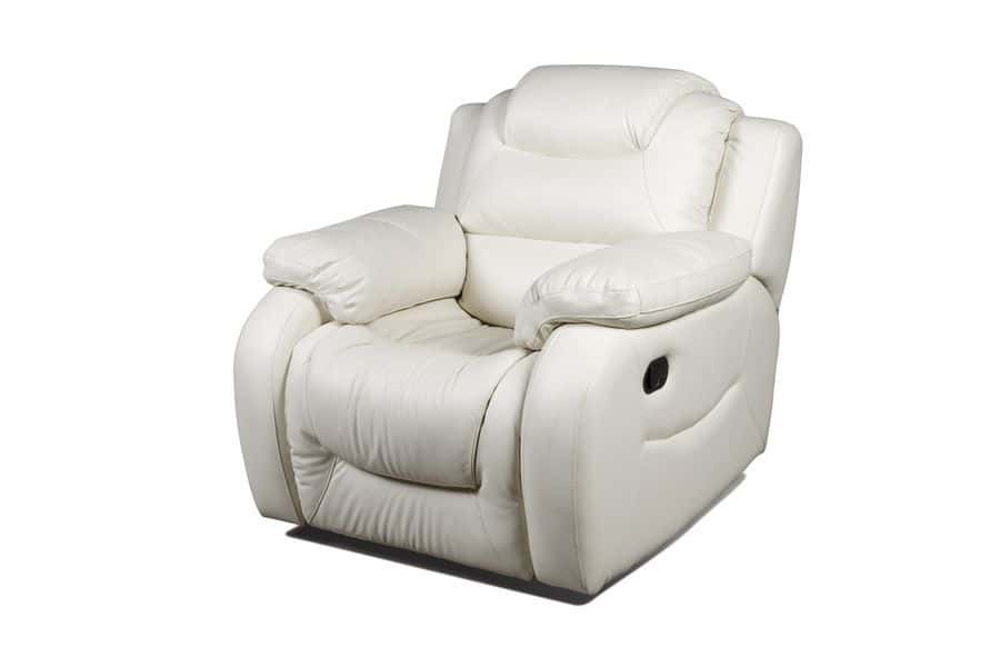 White leather Lazy Boy recliner