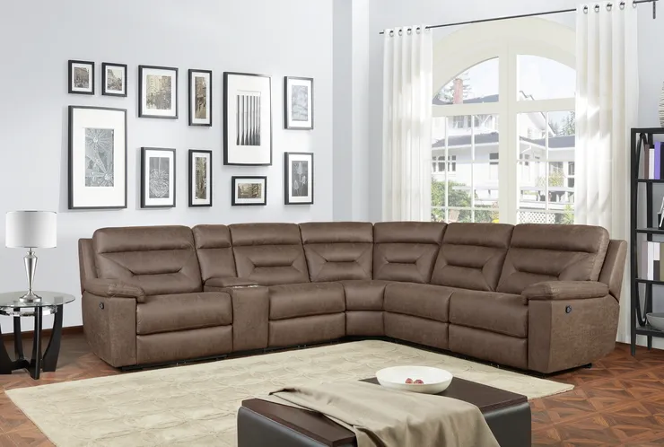 A brown sectional sofa from Gilman Creek Furniture