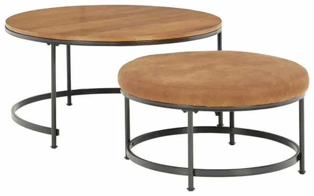 A brown nesting coffee table set from Prime Furniture