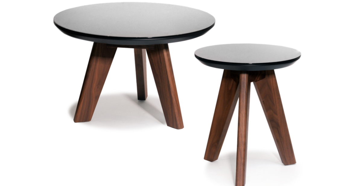 A black and brown coffee and side table from Red Apple furniture