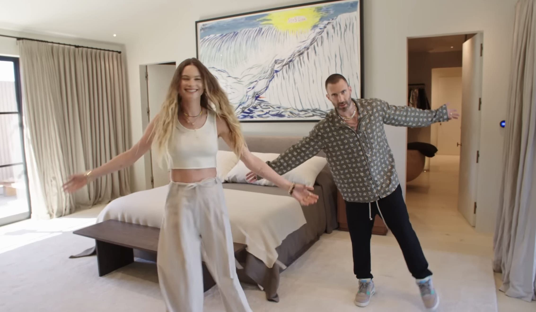 Adam Levine and wife showing off their beautiful home